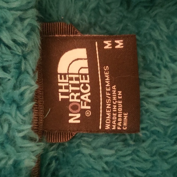 North Face Jacket Teal Green Fuzzy Fleece Full Zip Longline Jacket - Picture 8 of 8